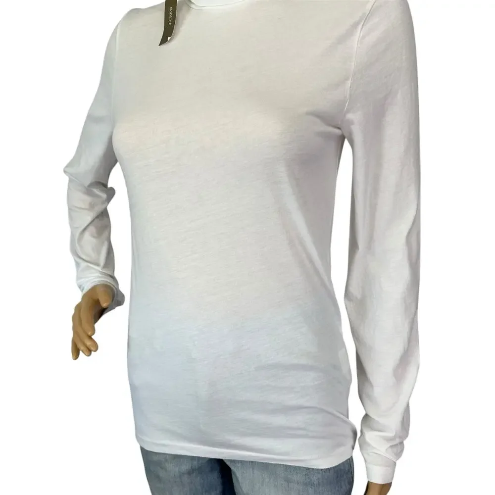 NWT J. Crew Tissue Turtleneck Top White Long Sleeve Lightweight Classic Size S - Picture 10 of 13
